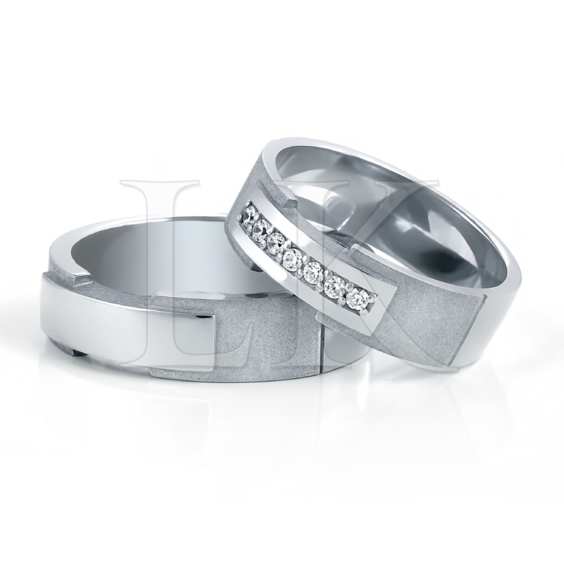 Обручальные кольца из серебра с бриллиантами