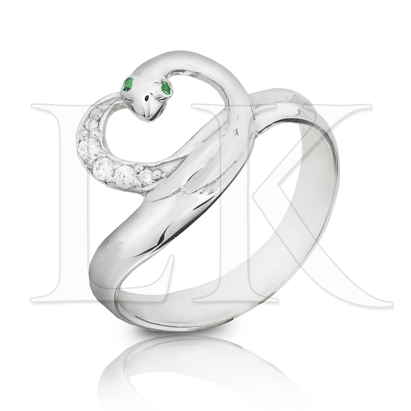 Кольцо из серебра в виде змеи
